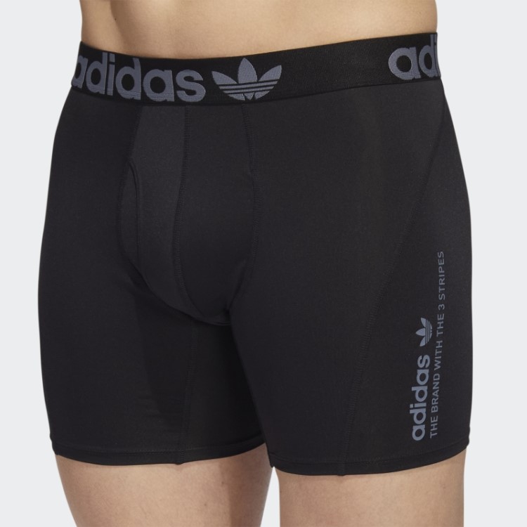 Cueca Boxer Preta Adidas Trefoil 2 Pares