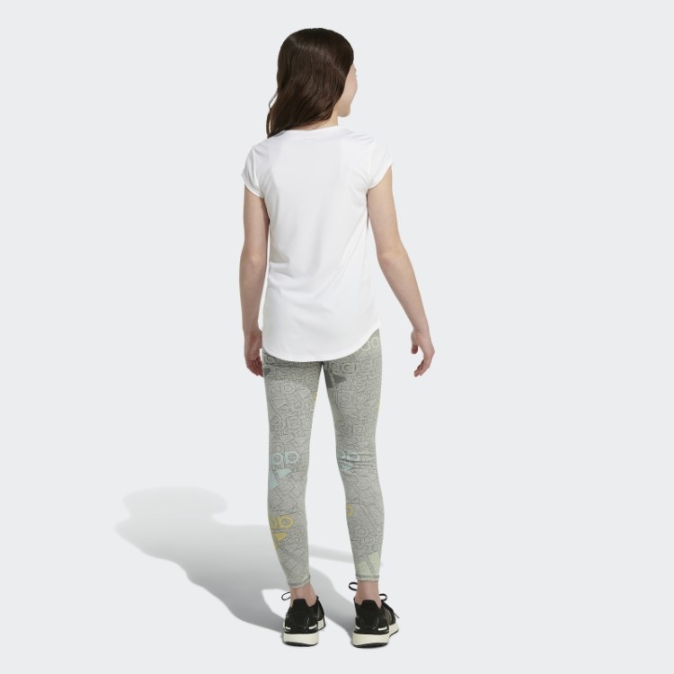 Meia-calça Com Estampa Allover Brand Love Adidas Cinza Médio