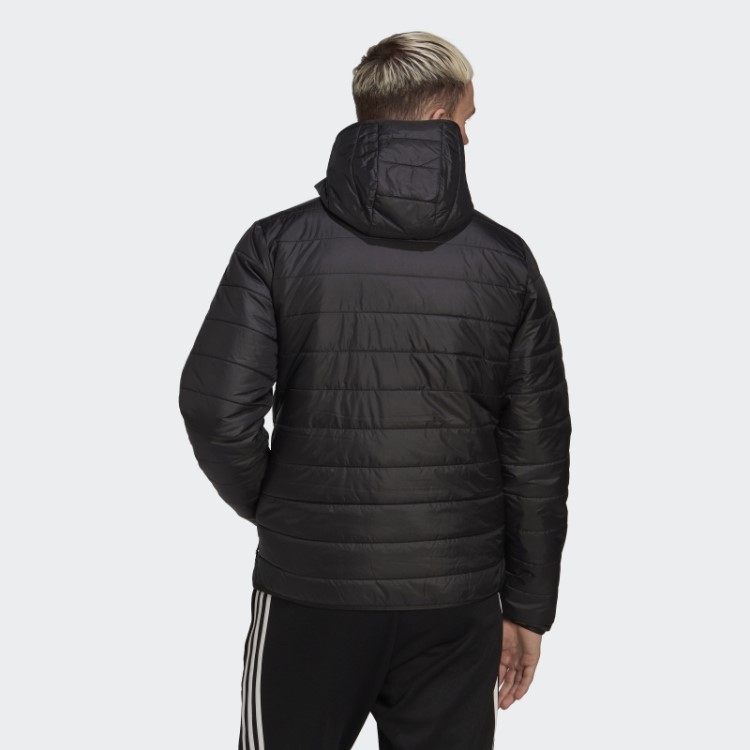 Jaqueta Puffer Com Capuz Preto Acolchoado Adidas