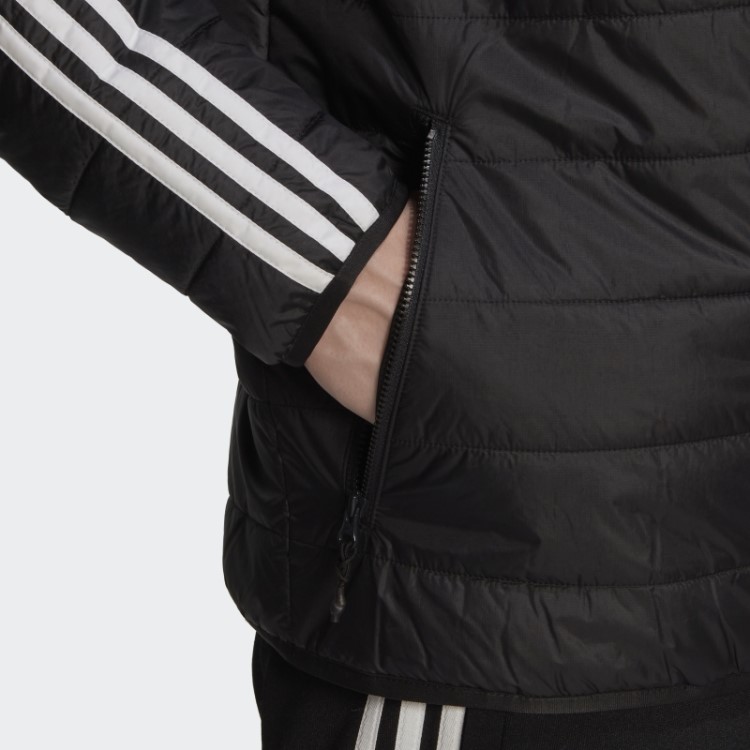 Jaqueta Puffer Com Capuz Preto Acolchoado Adidas