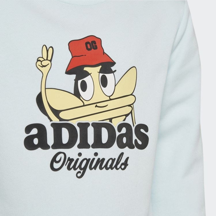 Adidas Originals Trefoil Crew Set Fashion Azul