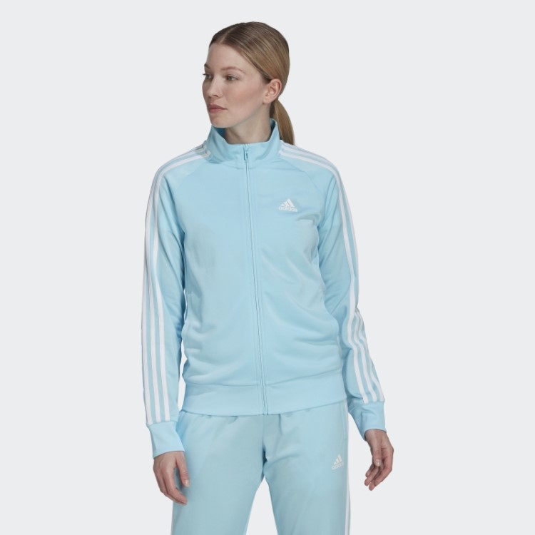 Jaqueta Adidas Blue Primegreen Essentials Warm-up Slim Com As Três Listras