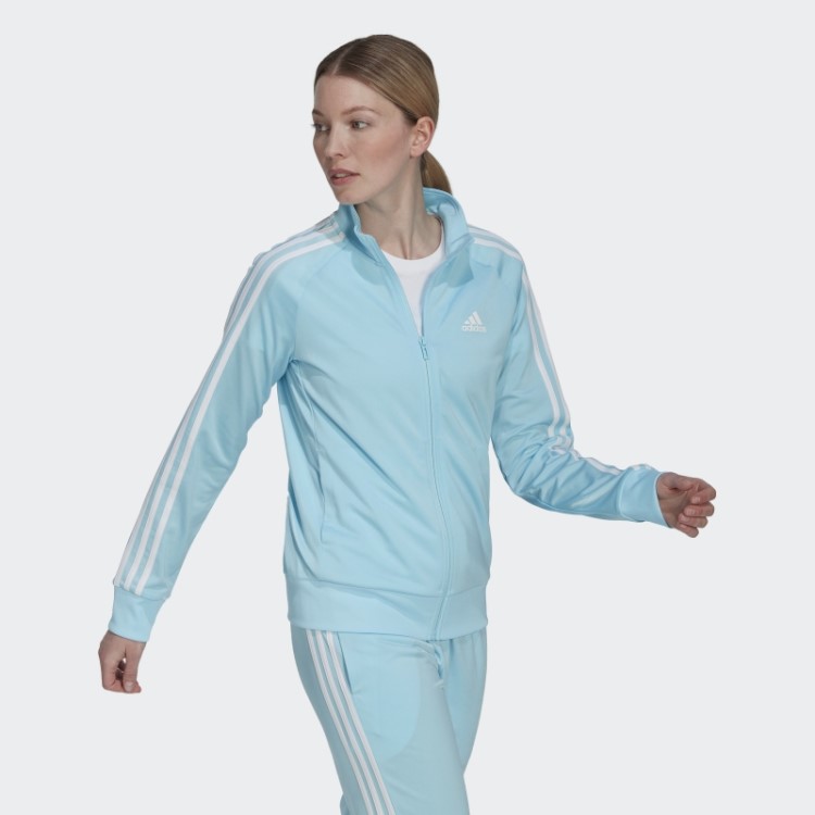 Jaqueta Adidas Blue Primegreen Essentials Warm-up Slim Com As Três Listras