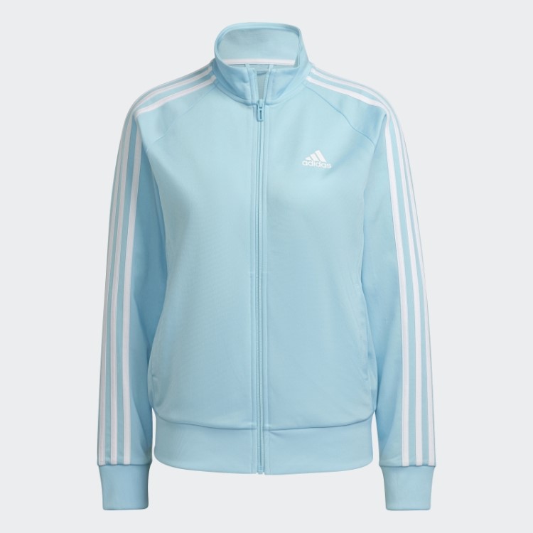 Jaqueta Adidas Blue Primegreen Essentials Warm-up Slim Com As Três Listras