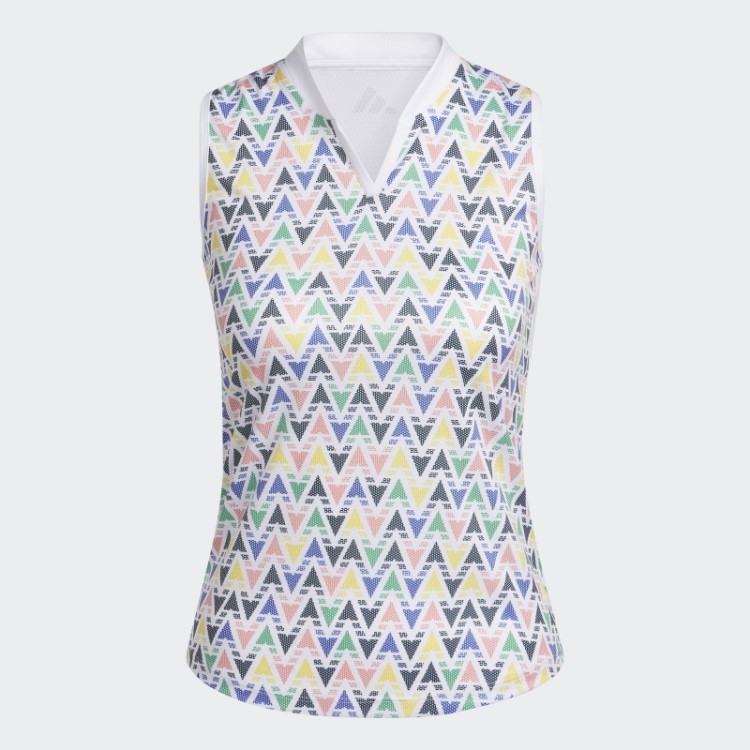 Adidas Heat.rdy Camisa Polo Branca Sem Mangas Estampada