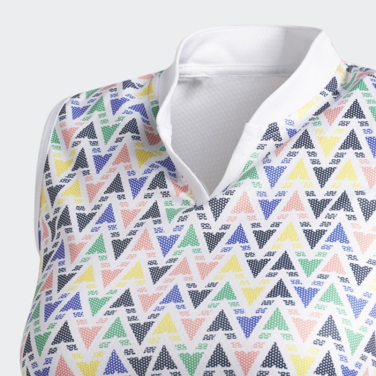 Adidas Heat.rdy Camisa Polo Branca Sem Mangas Estampada
