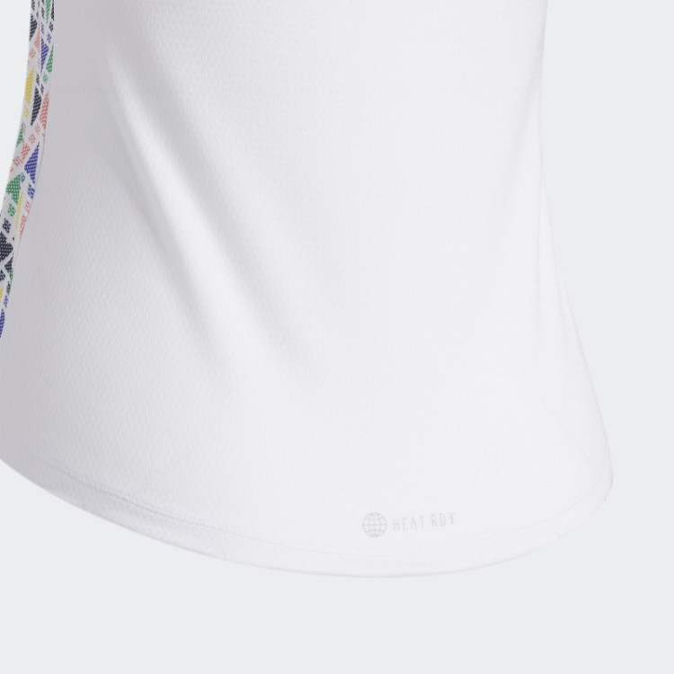Adidas Heat.rdy Camisa Polo Branca Sem Mangas Estampada