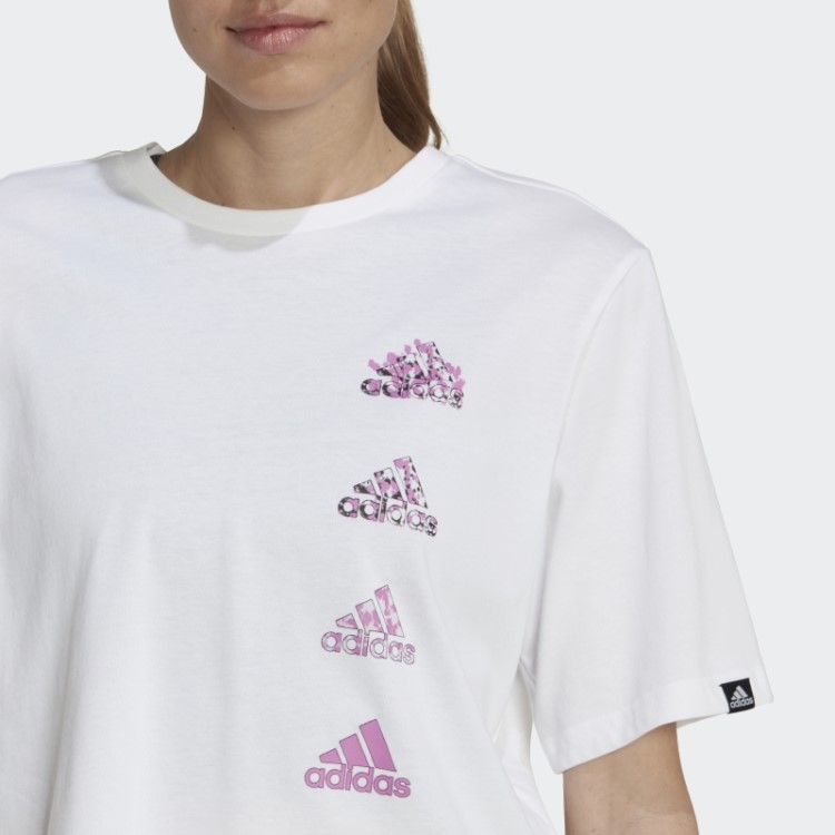 Camiseta Branca Adidas Aeroready Training Crop Gráfico
