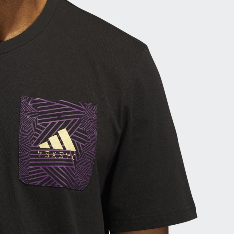 Camiseta Estampada Pantera Preta Adidas Preta