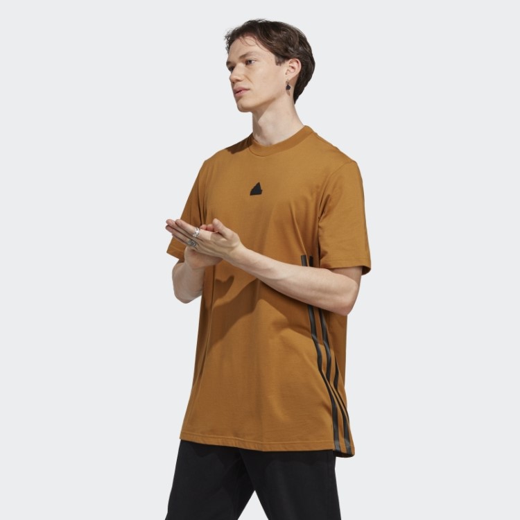 Camiseta Adidas Future Icons Com As Três Listras Bronze
