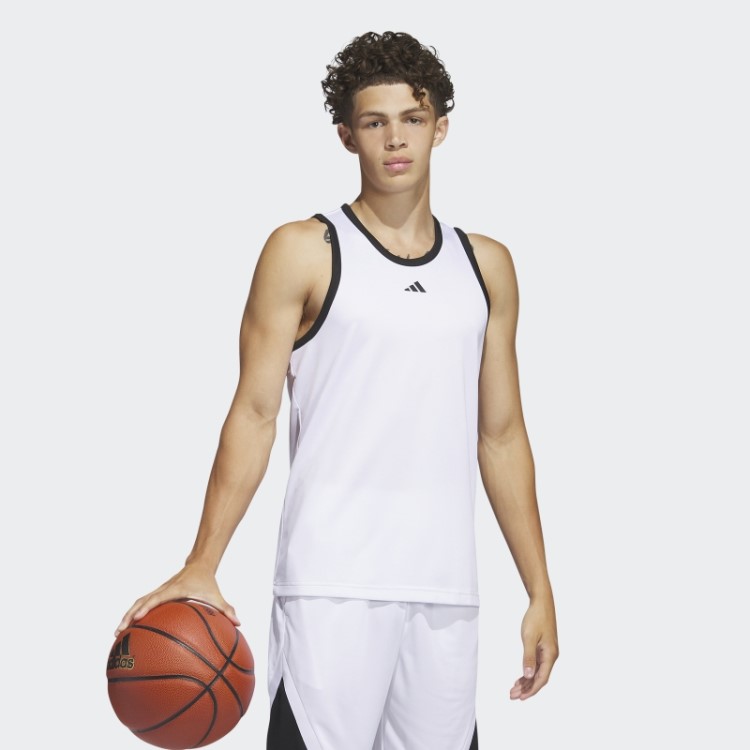 Regata Branca Adidas Legends Basquete Com As Três Listras Fashion