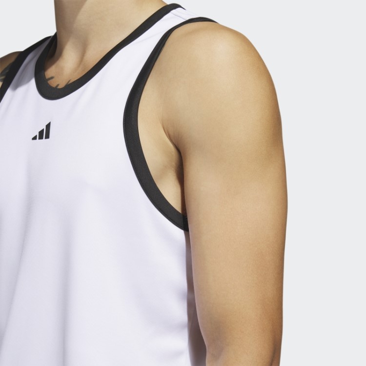Regata Branca Adidas Legends Basquete Com As Três Listras Fashion