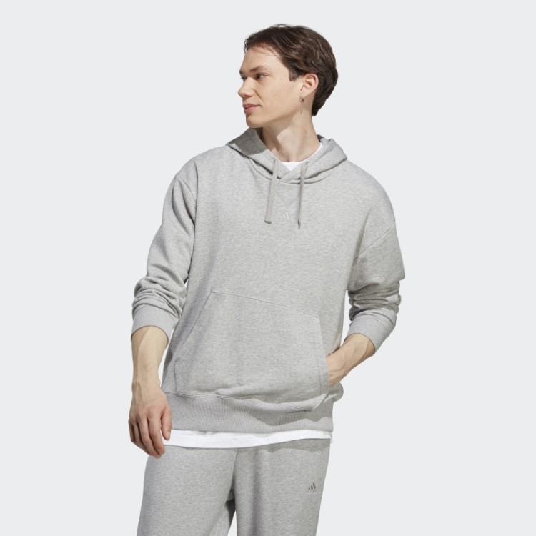 Moletom Com Capuz Adidas All Szn French Terry Cinza Médio