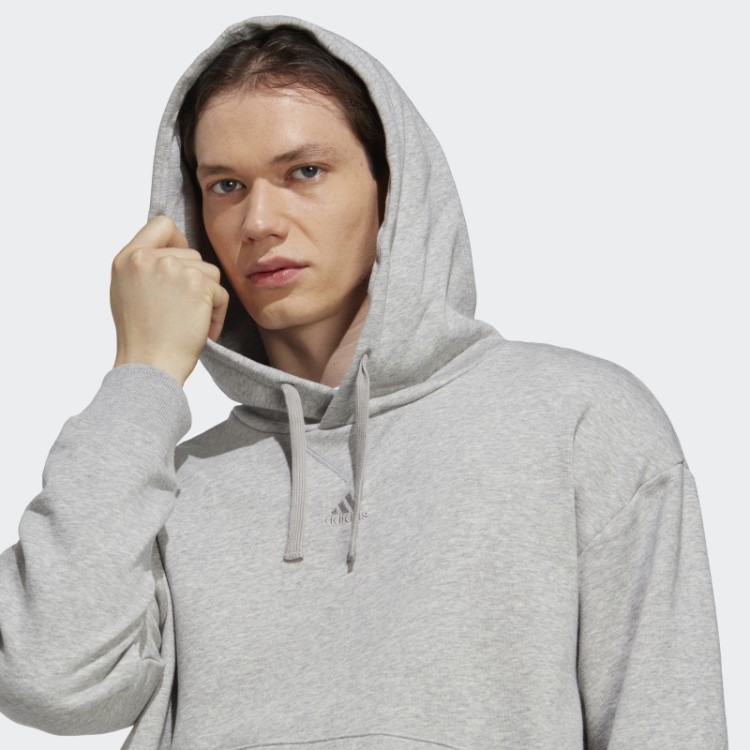 Moletom Com Capuz Adidas All Szn French Terry Cinza Médio