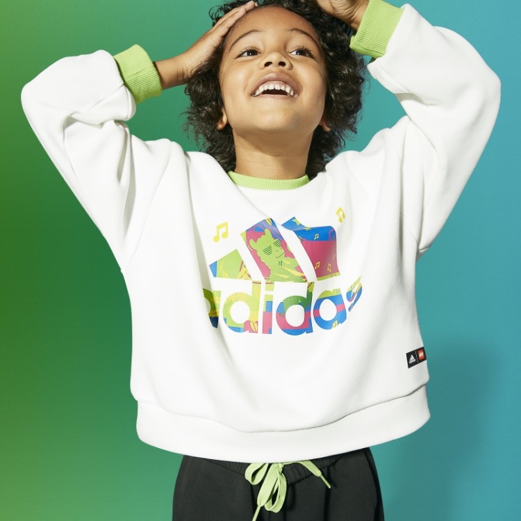 Adidas X Lego Vidiyo Moletom Com Gola Redonda Branco Quente