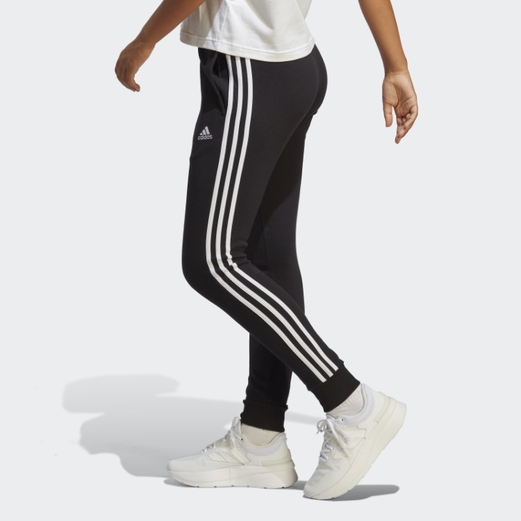 Calça Felpuda Com As Três Listras Essentials French Terry Preta Adidas