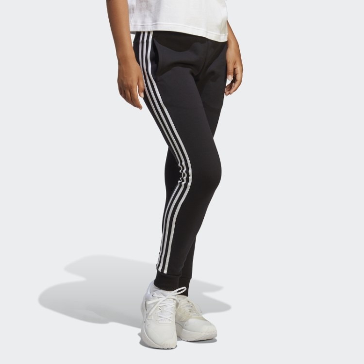 Calça Felpuda Com As Três Listras Essentials French Terry Preta Adidas