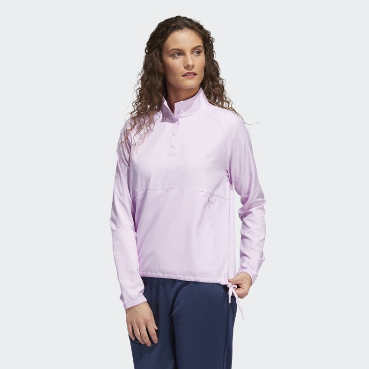 Pulôver 1/4 De Pressão Em Relevo Lilás Adidas