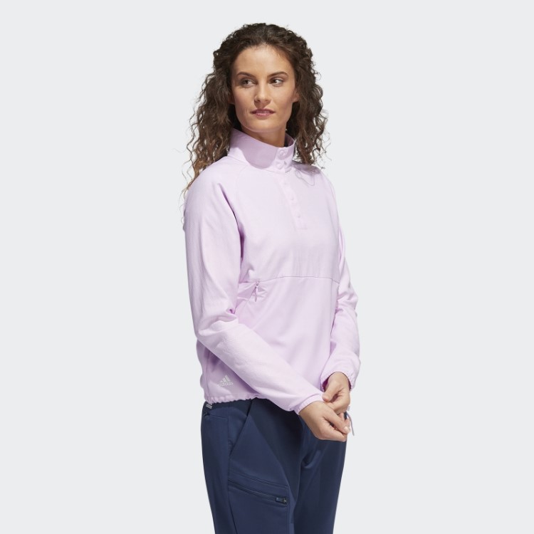 Pulôver 1/4 De Pressão Em Relevo Lilás Adidas