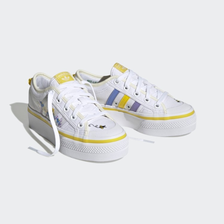 Sapatos De Plataforma Adidas Nizza Branco Quente