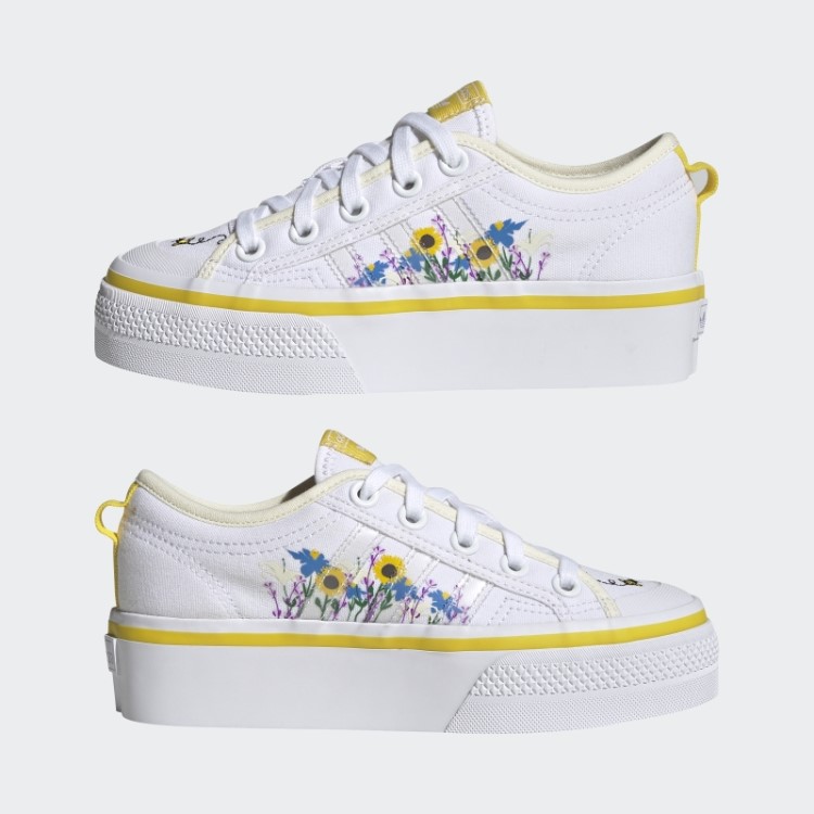 Sapatos De Plataforma Adidas Nizza Branco Quente