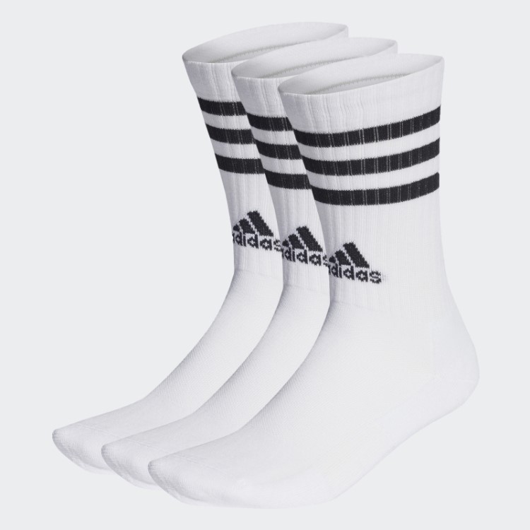 Meias Acolchoadas Com As 3 Listras Adidas 3 Pares Pretas