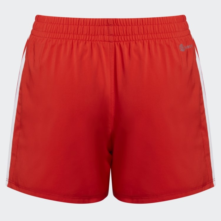 Calção Vermelho Com As 3 Riscas Da Adidas