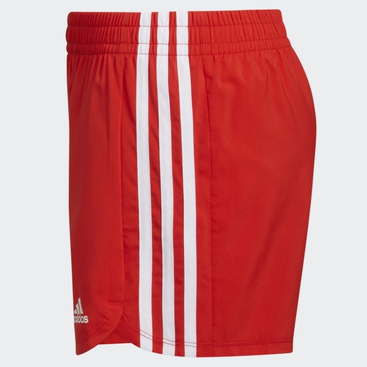 Calção Vermelho Com As 3 Riscas Da Adidas