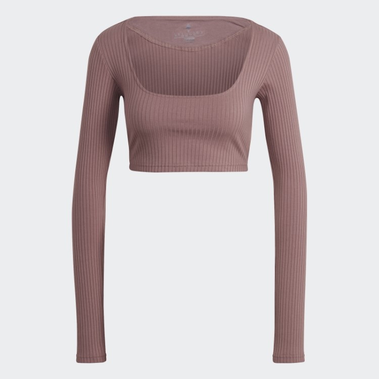 Studio Lounge Camiseta Manga Longa Cortada Com Nervuras Adidas Roxa