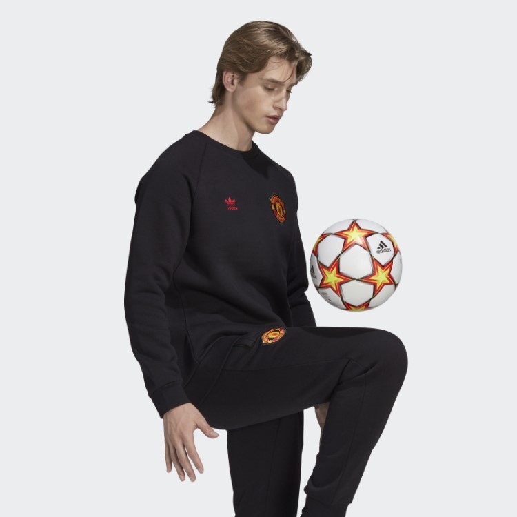 Moletom Preto Manchester United Essentials Trefoil Adidas