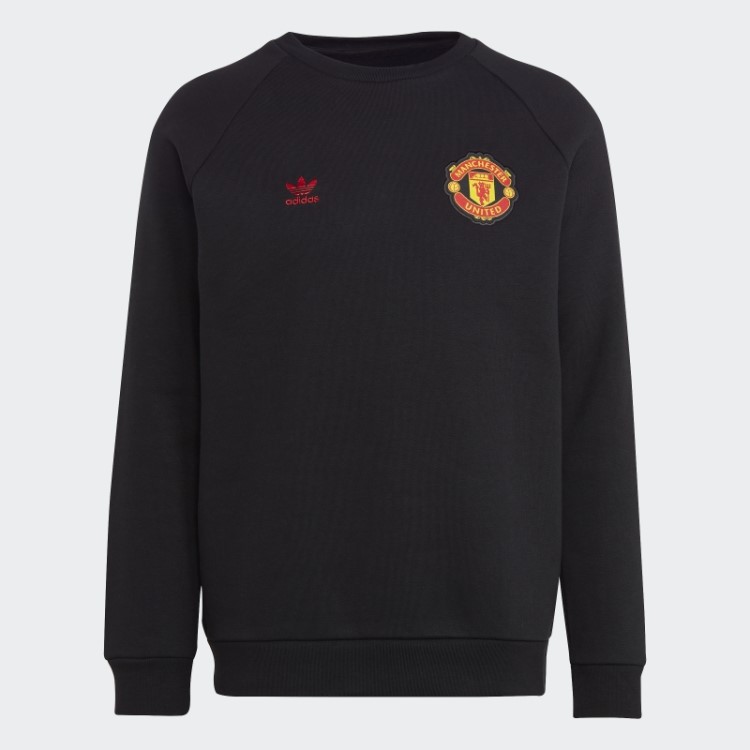Moletom Preto Manchester United Essentials Trefoil Adidas
