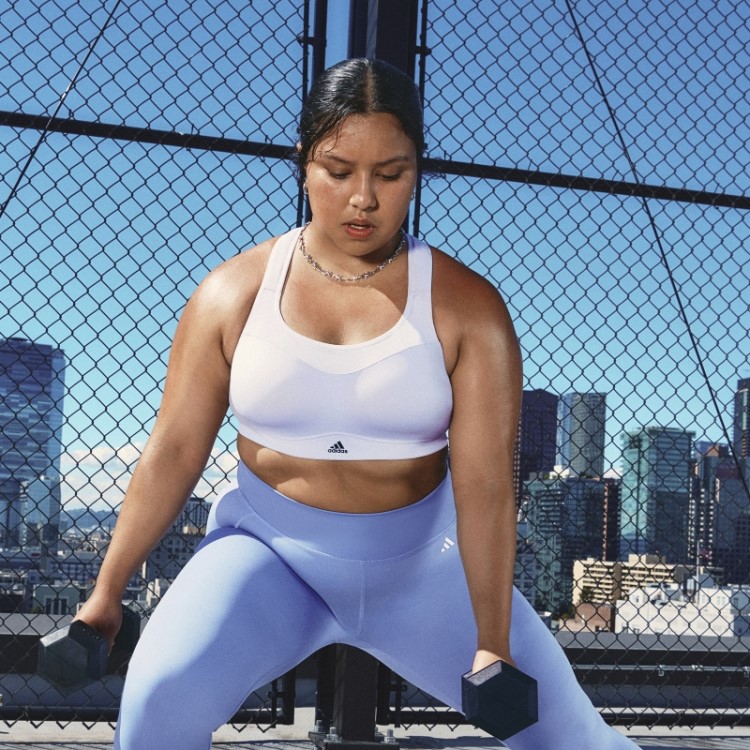 Sutiã De Alto Suporte Para Treino De Impacto Adidas Tlrd Hot Dawn Prateado
