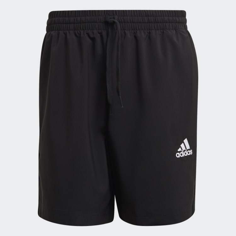 Short Preto Adidas Aeroready Essentials Chelsea Com Logo Pequeno