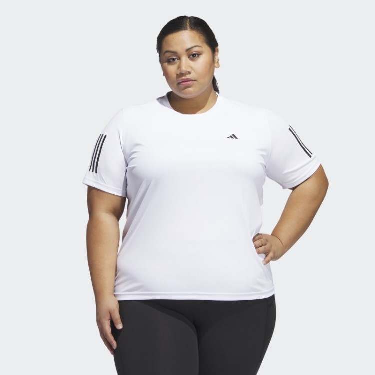 Branca Possui A Camiseta Run (tamanho Grande) Adidas