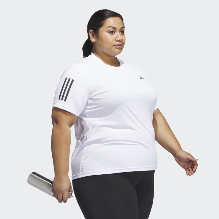 Branca Possui A Camiseta Run (tamanho Grande) Adidas