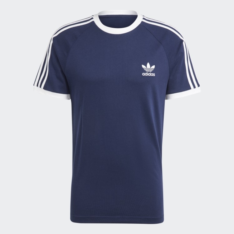 Camiseta Com As Três Listras Adidas Night Indigo Adicolor Classics