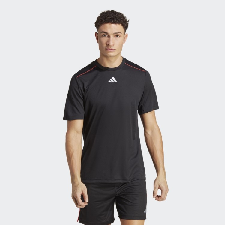 Adidas Camiseta Preta Com Logo Base De Treino