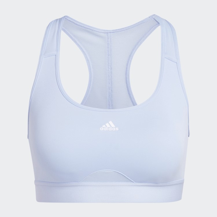 Sutiã De Treinamento De Suporte Médio Adidas Powerreact Azul Dawn