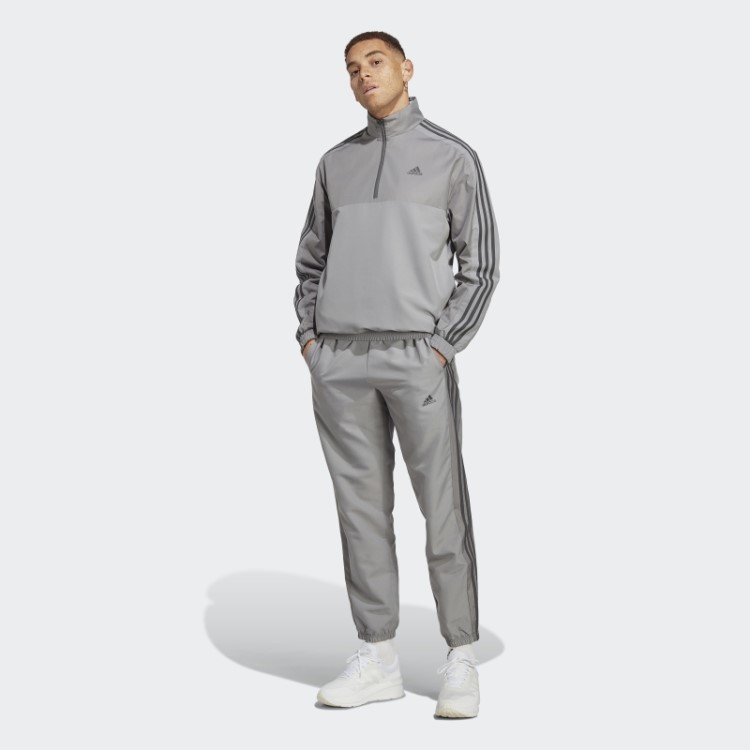 Adidas Agasalho De Treino Cinza 1/4 Com Zíper