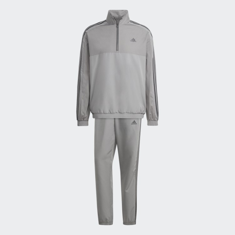 Adidas Agasalho De Treino Cinza 1/4 Com Zíper