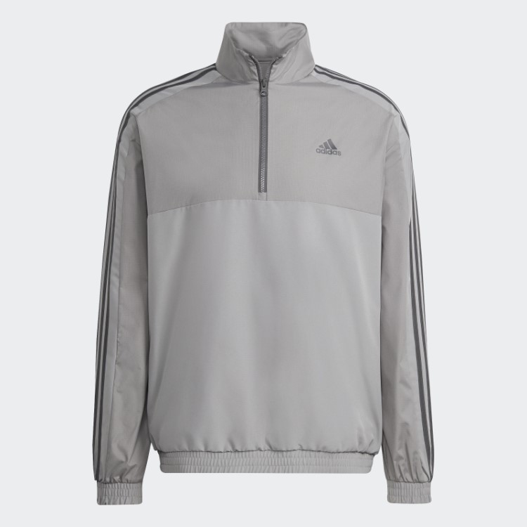 Adidas Agasalho De Treino Cinza 1/4 Com Zíper