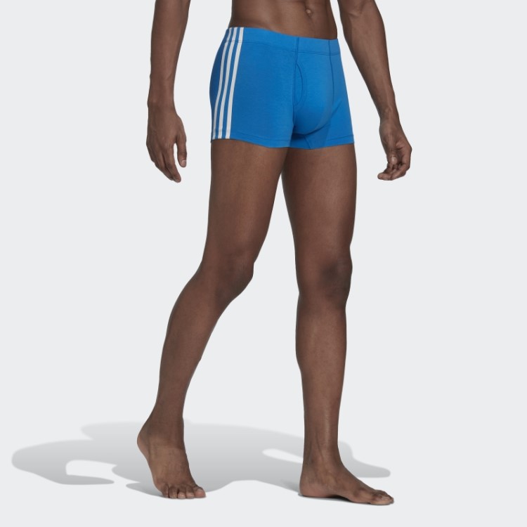 Cueca Baú Com As Três Listras Comfort Flex Cotton (3 Pares) Adidas White
