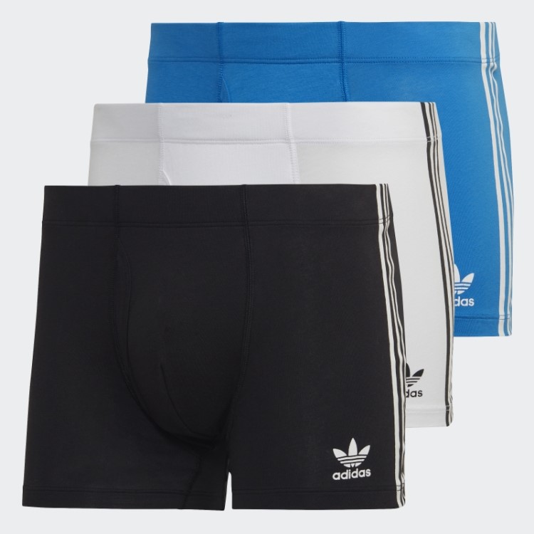 Cueca Baú Com As Três Listras Comfort Flex Cotton (3 Pares) Adidas White