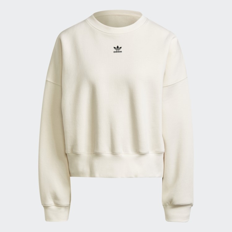 Moletom De Lã Branco Adidas Adicolor Essentials
