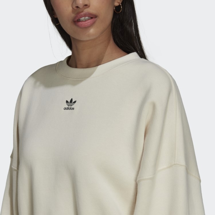 Moletom De Lã Branco Adidas Adicolor Essentials