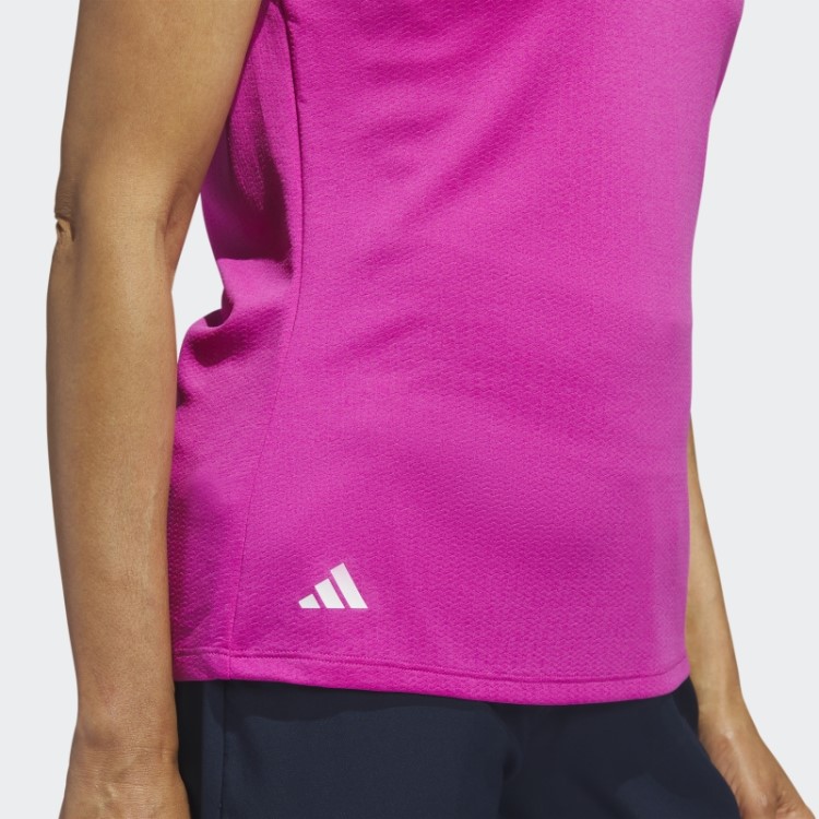Camisa Polo De Golfe Fúcsia Adidas Heat.rdy