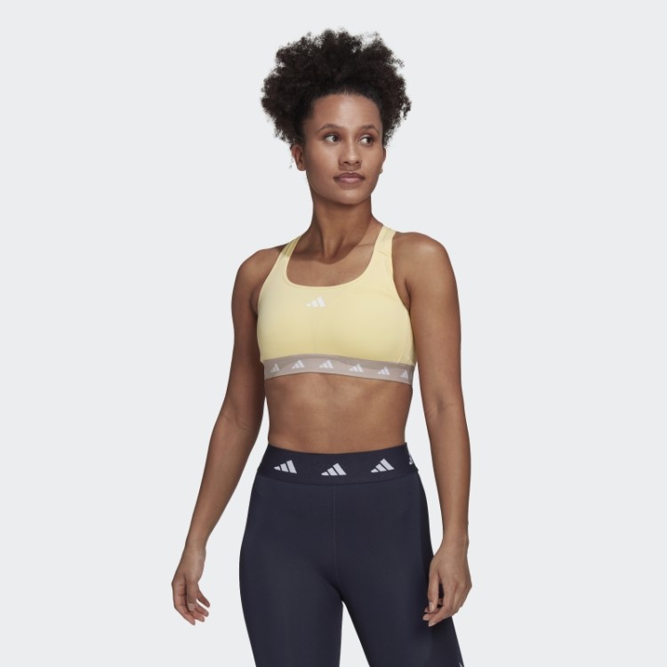 Sutiã Techfit De Suporte Médio Amarelo Adidas Powerreact