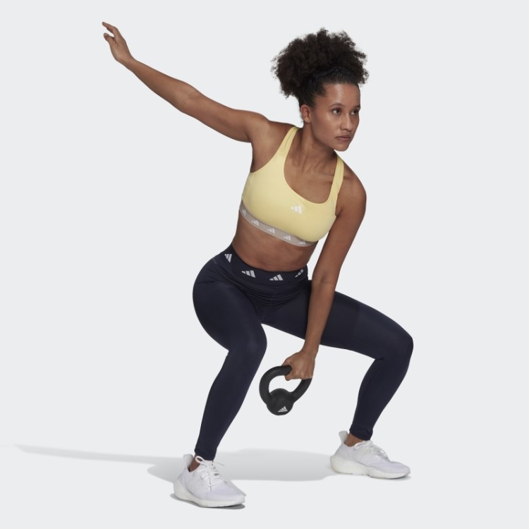 Sutiã Techfit De Suporte Médio Amarelo Adidas Powerreact