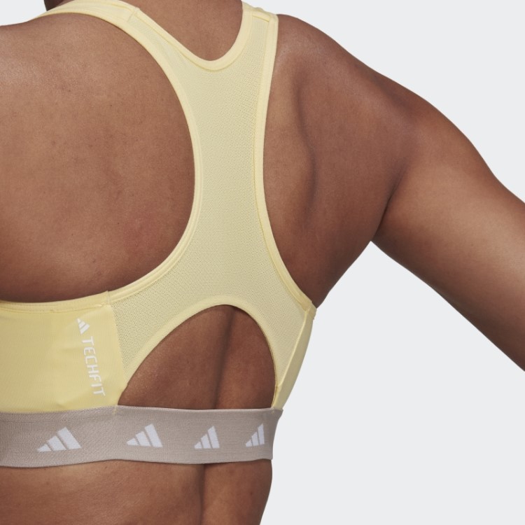 Sutiã Techfit De Suporte Médio Amarelo Adidas Powerreact