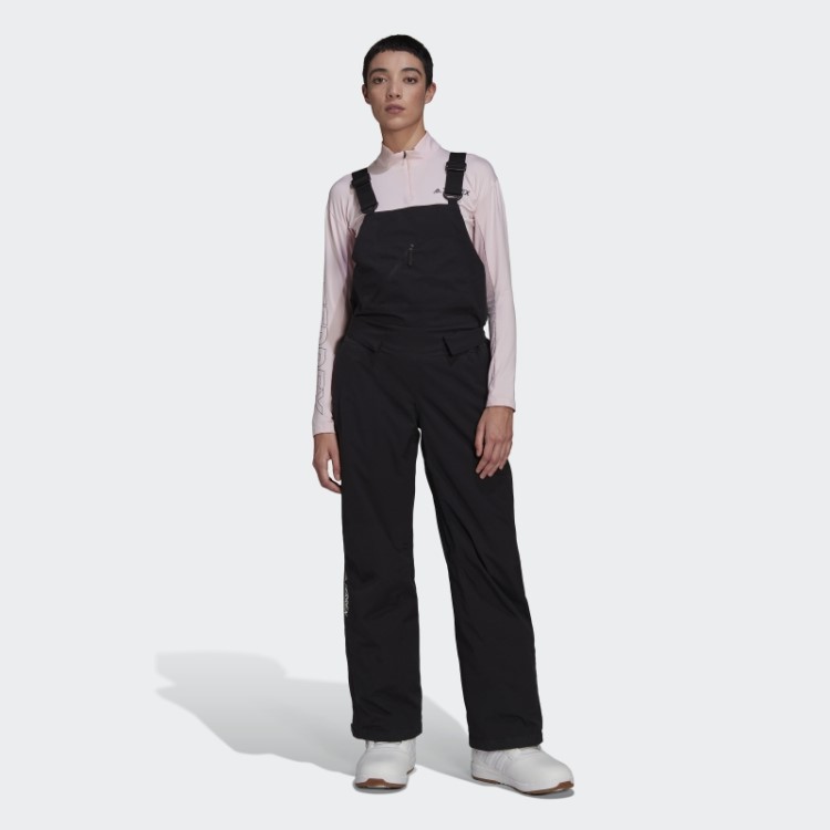 Elegantes Calças Bib Isoladas De Duas Camadas Adidas Pretas